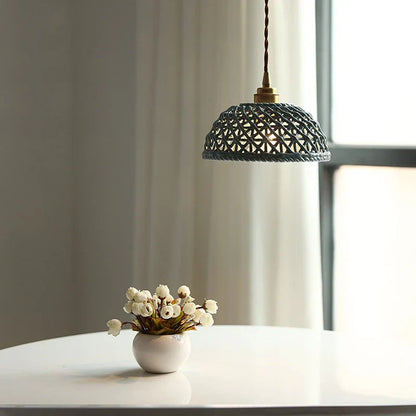 DecorBites™ Bule Ceramic LED Pendant Lamp Modern Nordic Hanging Light for Bedroom Restaurant