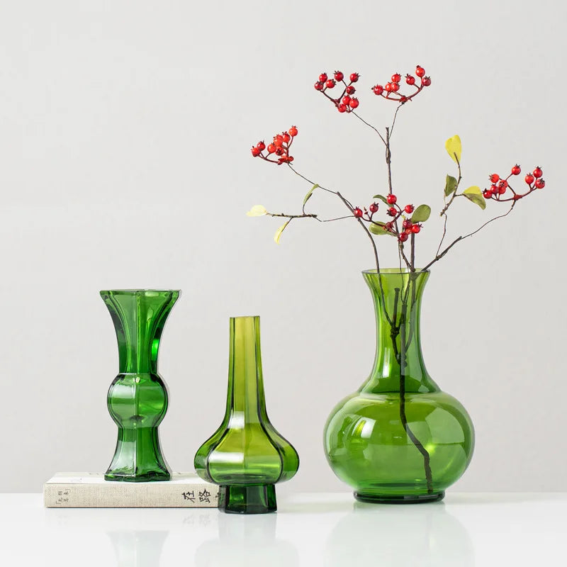 DecorBites™ Green Glass Geometry Vase Hydroponics Terrarium Home Decoration Accessory