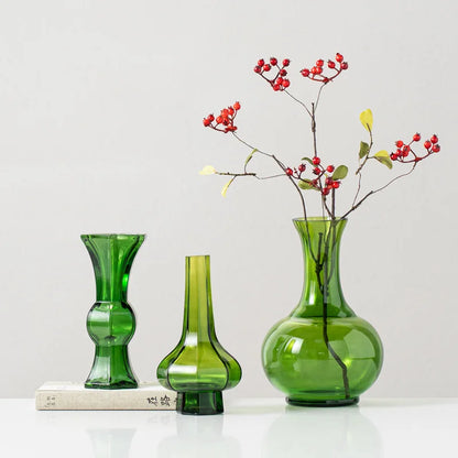 DecorBites™ Green Glass Geometry Vase Hydroponics Terrarium Home Decoration Accessory