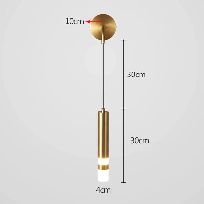 DecorBites™ Gold LED Wall Lamp: Luxurious Nordic Spotlight for Home Bedside, Living Room, Bed Wall Light