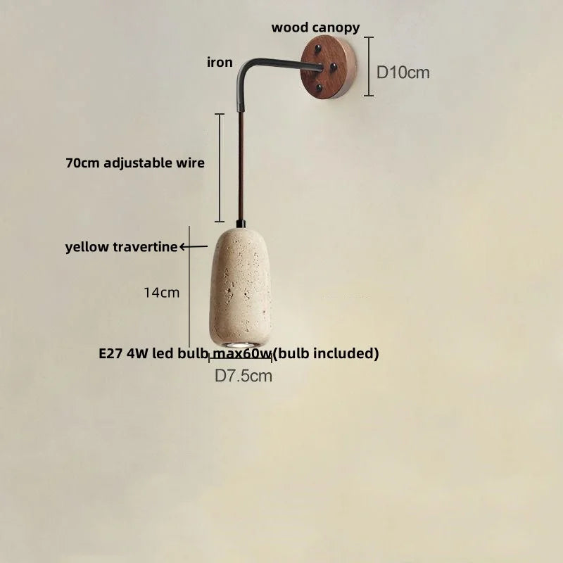 DecorBites™ LED Travertine Stone Wall Lamp - Modern Nordic Stair Light