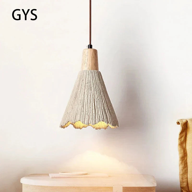 DecorBites™ LED Cement Pendant Lamp Creamy Style Wabi-sabi E27