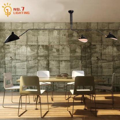 Lámpara de techo DecorBites™ Industrial Spider Serge Mouille, iluminación LED E27 negra