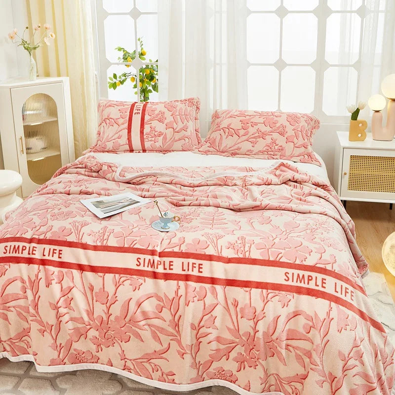 Manta de franela afelpada DecorBites™ - Funda de sofá y sábana para cama Queen doble, ideal para todas las estaciones