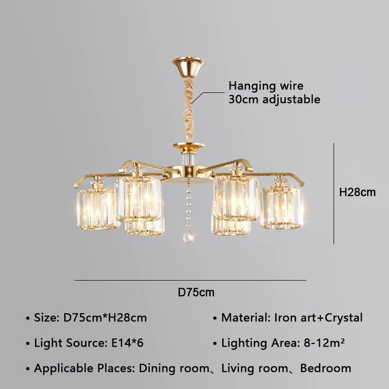 DecorBites™ Crystal Lustre Chandelier: Modern Luxury Indoor Lighting Fixtures