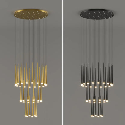 DecorBites™ LED Staircase Chandeliers: Modern Luxury for Living Room, Hall, Villa.