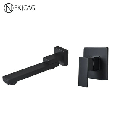 DecorBites™ Brushed Gold Wall Mounted Basin Faucet with Rotating Mixer