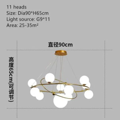 DecorBites™ Gold LED Chandelier Rings for Living Kitchen Bedroom Dining Room