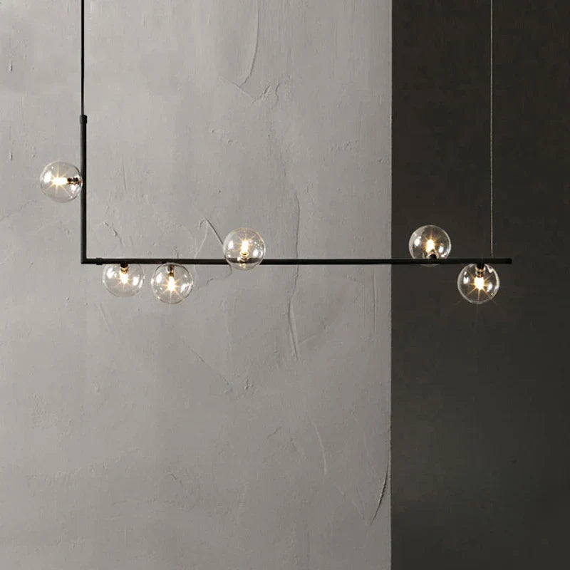 DecorBites™ Glass Black Chandelier Pendant Lamp Nordic Modern Living Room Light