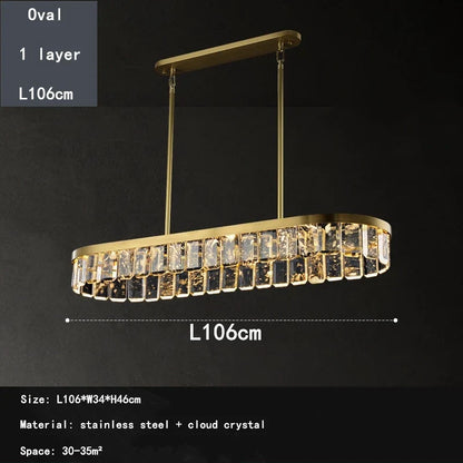 DecorBites™ Cloud Mist Crystal Chandelier for Home Hotel Stainless Steel Pendant Lamp