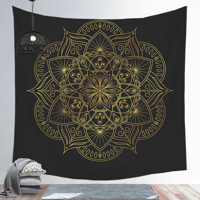 Decobites Psychedelic Mandala Sun Moon Tapestry Wall Hanging for Home Decor