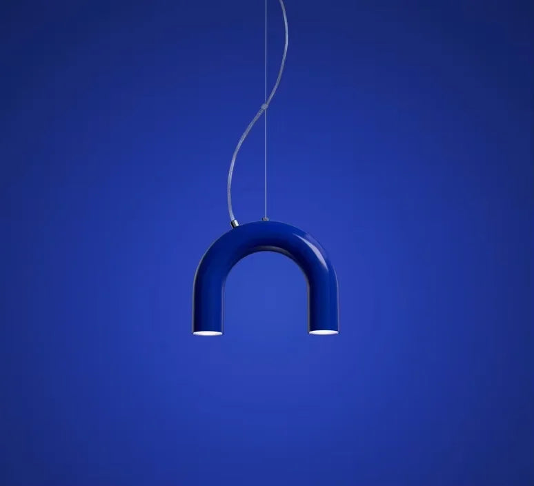 ثريا ديكوربايتس™ المعدنية الزرقاء المقوسة - تصميم عصري لديكور المنزل