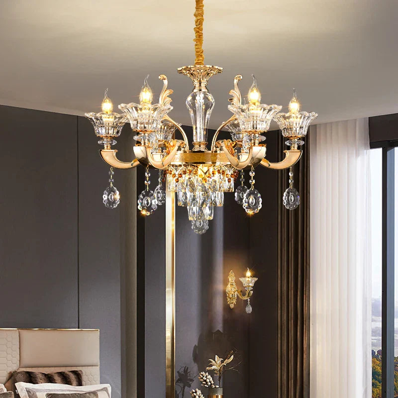 DecorBites™ Crystal Chandelier Pendant for Villa Duplex, Hotel Lobby, European Décor