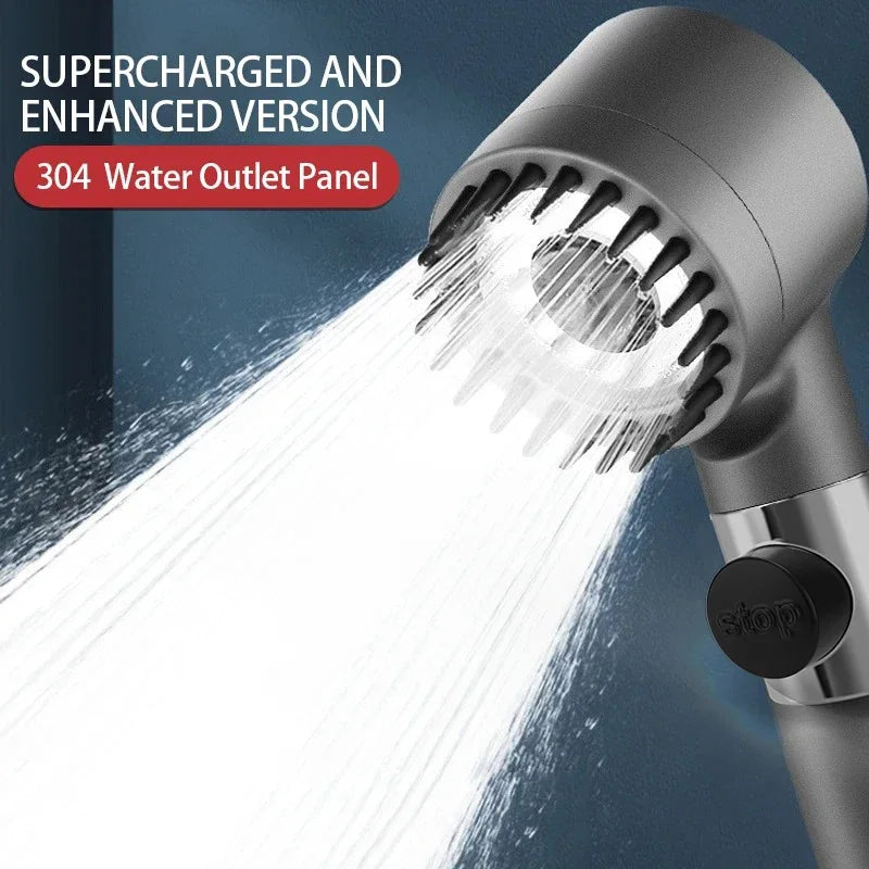 DecorBites™ High Pressure Black Shower Head Rainfall with 3 Modes & Filter Holder