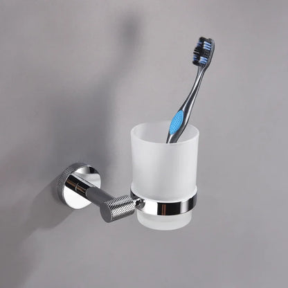 DecorBites™ Bathroom Essentials Set: Towel Bar, Toilet Paper Holder, Bathrobe Hook, Soap Dish, Toilet Brush