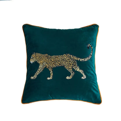 DecorBites™ Leopard Embroidered Decorative Pillowcase