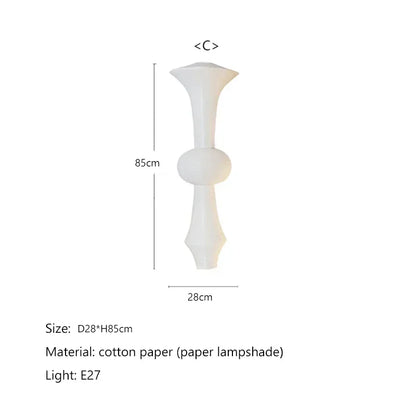 DecorBites™ Japanese Cotton Paper Pendant Lamp Wabi Sabi Chandelier with E27 Bulb