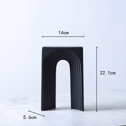 ديكور بايتس™ - تماثيل صغيرة على شكل قوس نصف دائري من السيراميك الهندسي - إكسسوارات ديكور منزلي