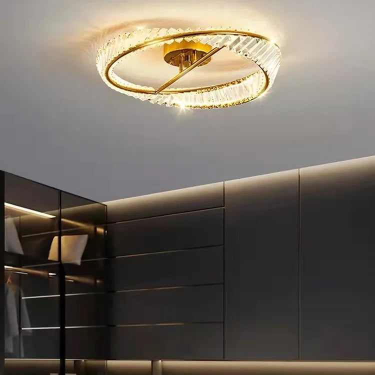 DecorBites™ Gold Metal LED Dimmable Ceiling Light with K9 Crystals