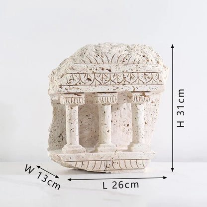 DecorBites™ Handmade Marble Medieval Sculptures and Ancient Greek Roman Temple Statue