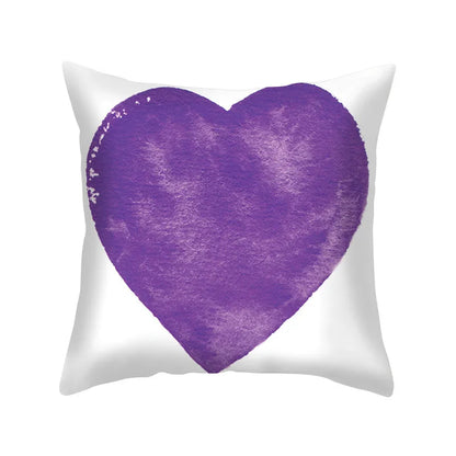 غطاء وسادة من البوليستر باللون الأزرق والأرجواني من DecorBites™، مناسب للمنزل والمكتب وغرفة النوم والأريكة