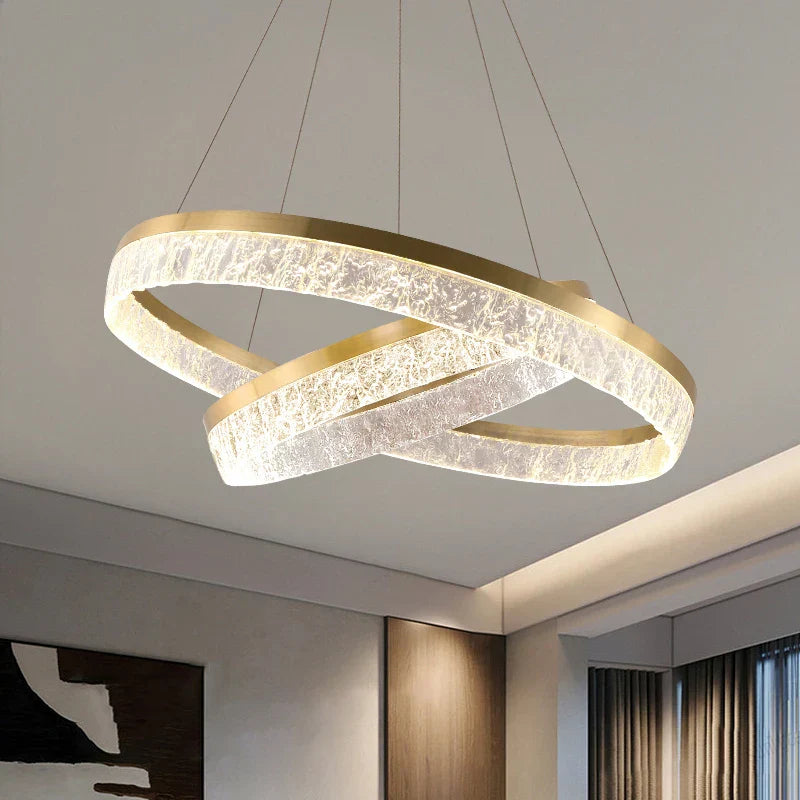 DecorBites™ Crystal Chandelier Circular Pendant Light for Modern French Style Dining-Table Decor