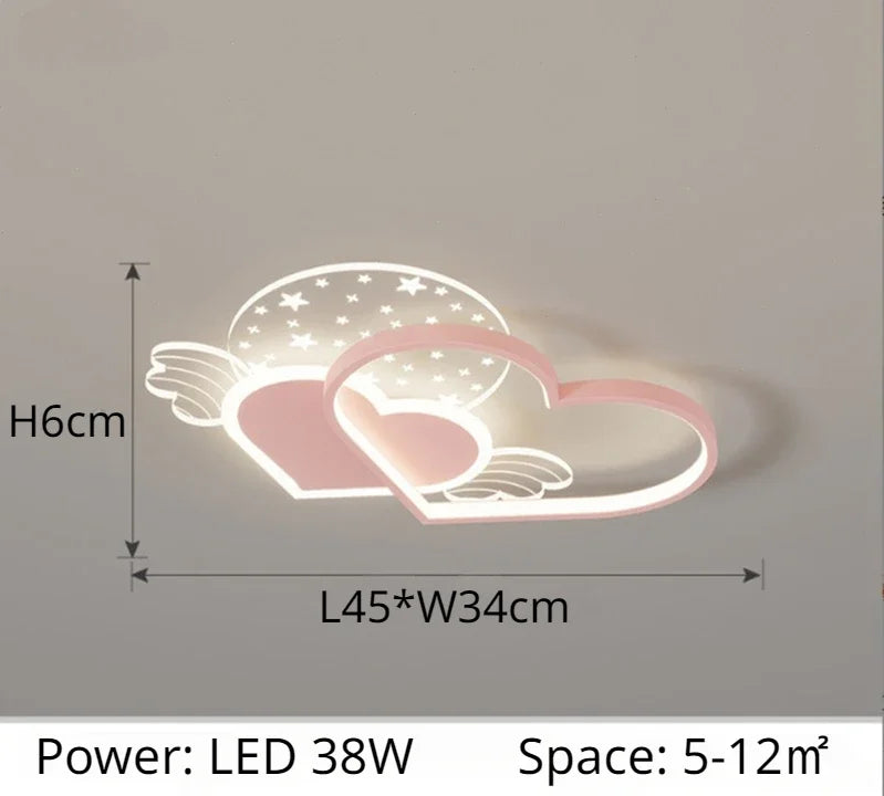 DecorBites™ Children's Love LED Chandelier: Kids Room Bedroom Lighting Fixture