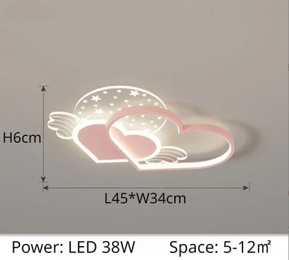 DecorBites™ Children's Love LED Chandelier: Kids Room Bedroom Lighting Fixture