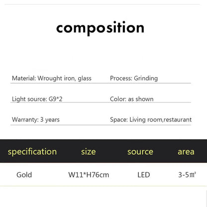 DecorBites™ Glass Wall Lamp Iron LED Light for Home Decor & Illumination