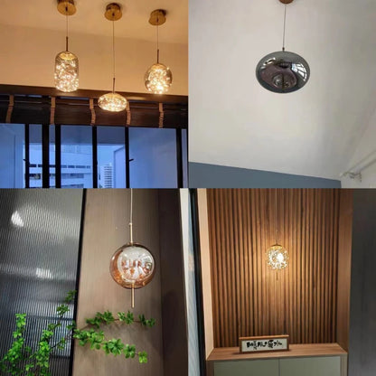 Modern Led Pendant Lamp Glass Ceiling Hanging Lights Fixture Luminaire Chandeliers Lustres Suspension Luminaire Bedroom Decor