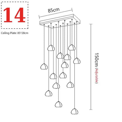 DecorBites™ Crystal LED Ceiling Chandelier: Modern Spiral Kitchen Staircase Home Decoration Light