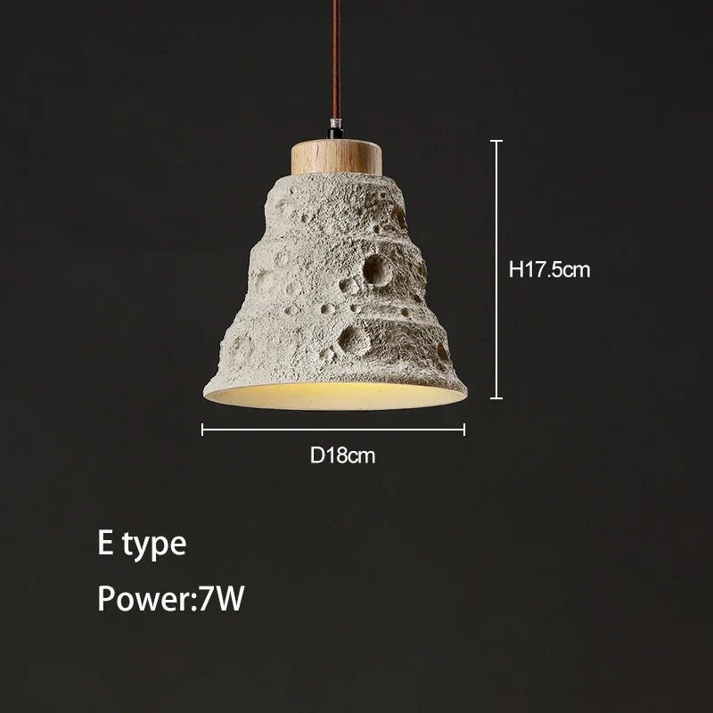 Lámpara de techo colgante alta de hormigón DecorBites™ para dormitorio, restaurante y bar.