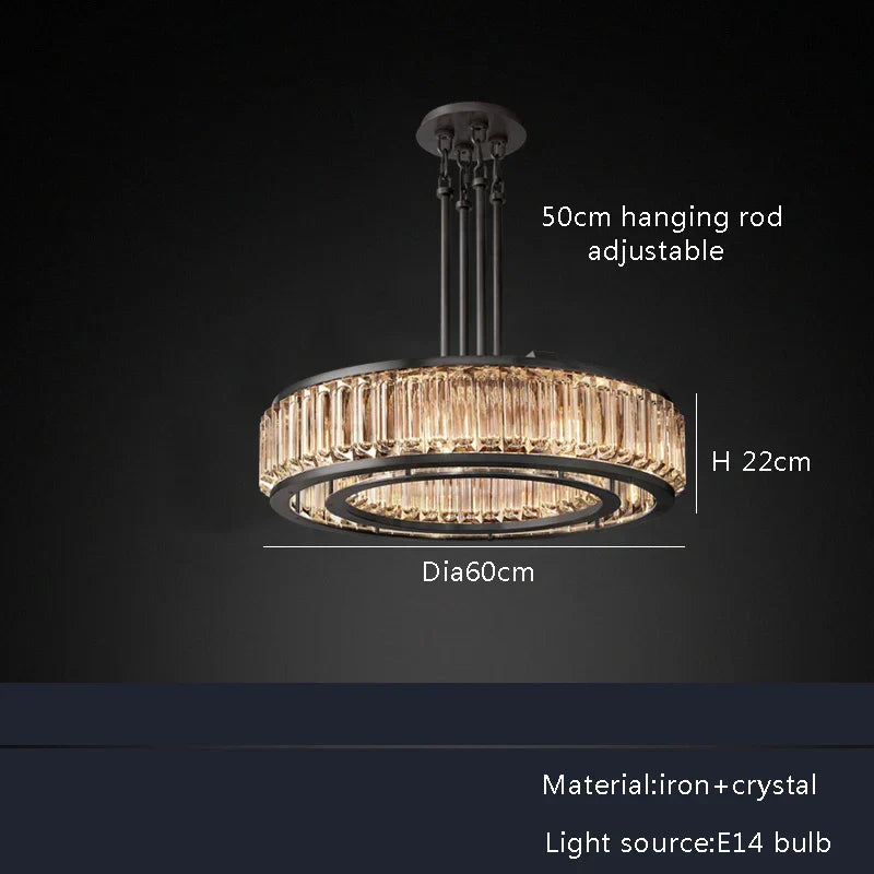 DecorBites™ Gold Crystal Ceiling Chandelier LED Light Fixture for Luxury Home Decor