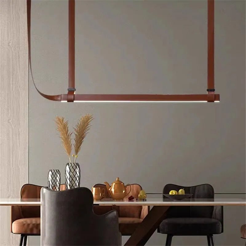 Brass Art Deco Chandelier 200cm Black Belt