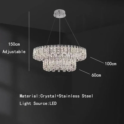 DecorBites™ Crystal Pendant Ceiling Lamp LED Luxury Hanging Light