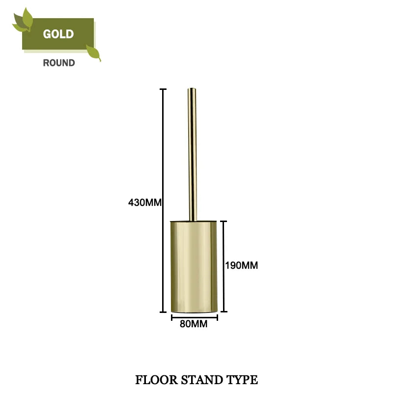 Juego de escobilla de inodoro DecorBites™ Gold con soporte de pared