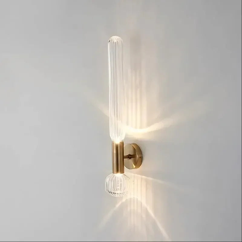 DecorBites™ LED Glass Wall Sconces for Home Decor and Lighting in Gold
