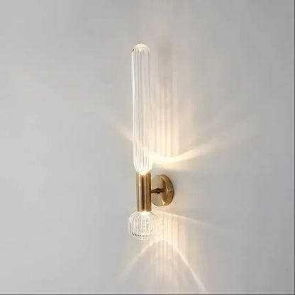 DecorBites™ LED Glass Wall Sconces for Home Decor and Lighting in Gold