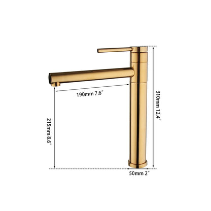 DecorBites™ Gold Plated & Chrome Basin Faucet with Long Spout, Single Handle Mixer