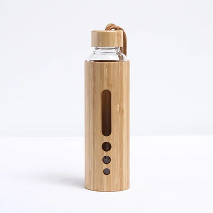 DecorBites™ Bamboo Shell Glass Water Bottle Gym Drinkware Sports Drinking Bottle