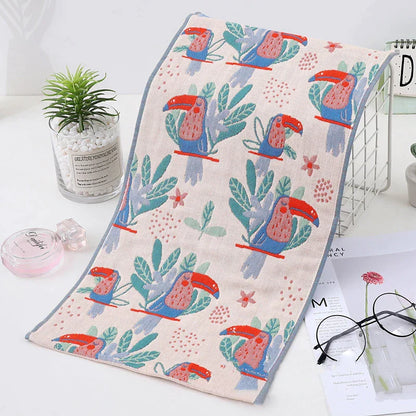 DecorBites™ Kids Cartoon Face Towels - Set of 3 | Cats Print | 100% Cotton | 25*50cm