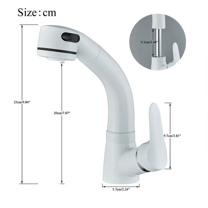 Grifo de lavabo DecorBites™ con elevación, acabado cromado y mezclador de agua giratorio de 360 ​​grados.