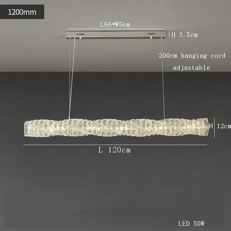 DecorBites™ Glass Chandelier LED Ceiling Light Fixture Modern for Living Room Hotel Dining Hall