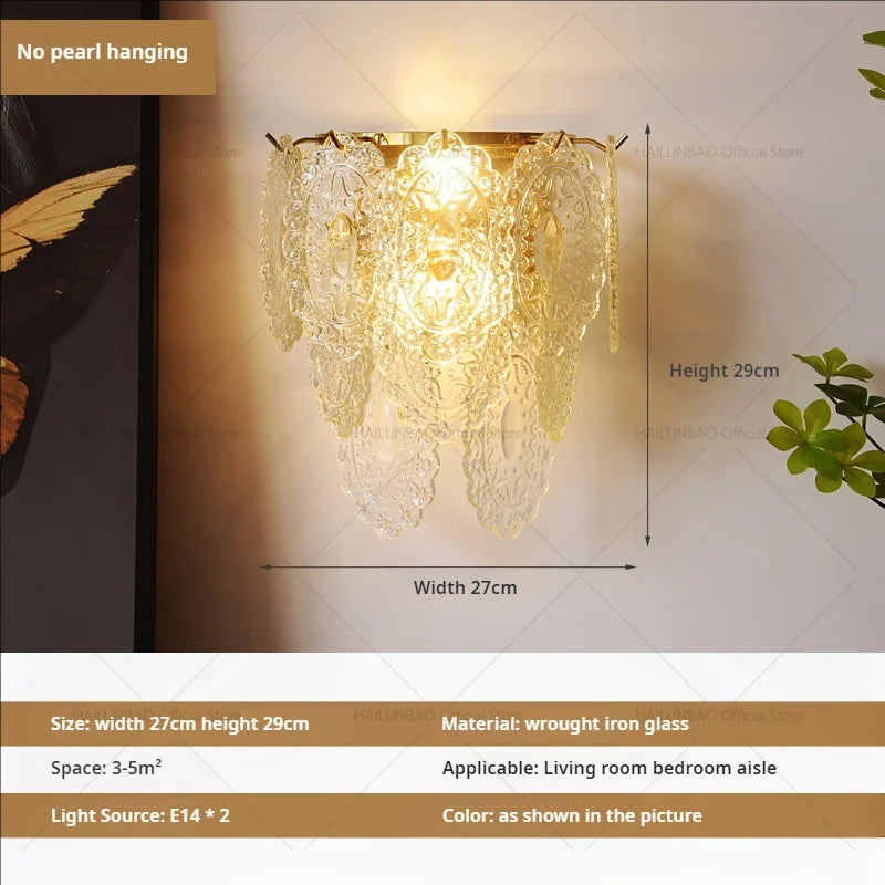 Lámpara de pared DecorBites™ Luxe de cristal para iluminación de pasillos, salas de estar, dormitorios y corredores.
