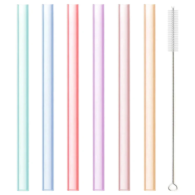 مجموعة من 6 ماصات سيليكون قابلة لإعادة الاستخدام من DecorBites™ مع فرشاة تنظيف - إكسسوارات حفلات صديقة للبيئة