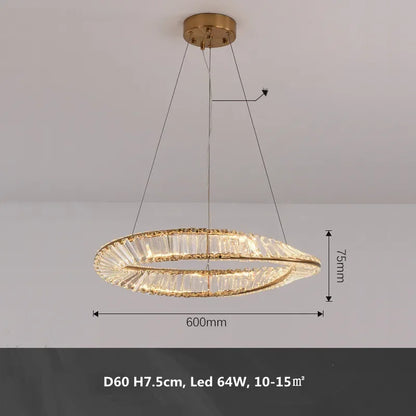 DecorBites™ Gold Metal LED Dimmable Ceiling Light with K9 Crystals