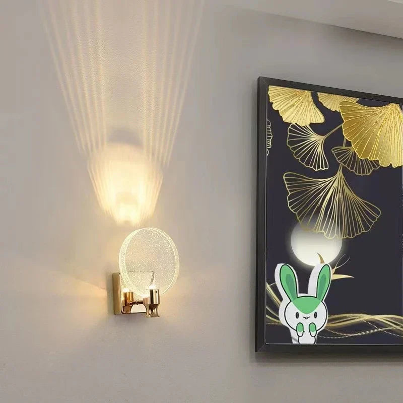 Aplique de pared de cristal con LED Gold™ Decorbites para iluminación moderna en dormitorio, baño y sala de estar