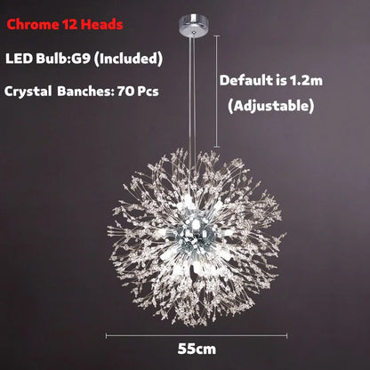 DecorBites™ Dandelion Spark LED Chandelier – Modern Art Crystal Lamps for Home Decor
