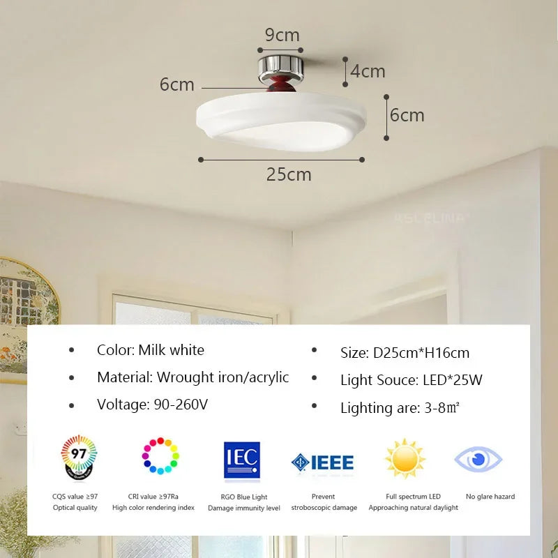 DecorBites™ Cream LED Ceiling Light for Minimalist Home Decor