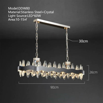 DecorBites™ Crystal LED Chandelier: Modern Luxury Interior Pendant Light for Living Room